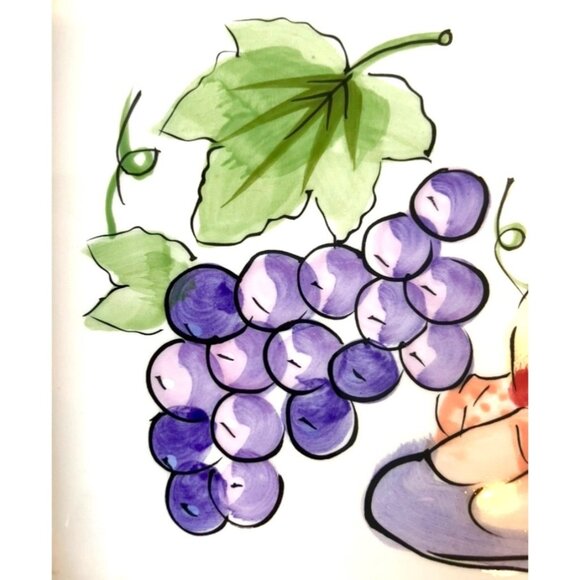 I. Godinger & Co. Rectangular Wine Grapes Cheese Serving Tray Platter Dish - Picture 11 of 15